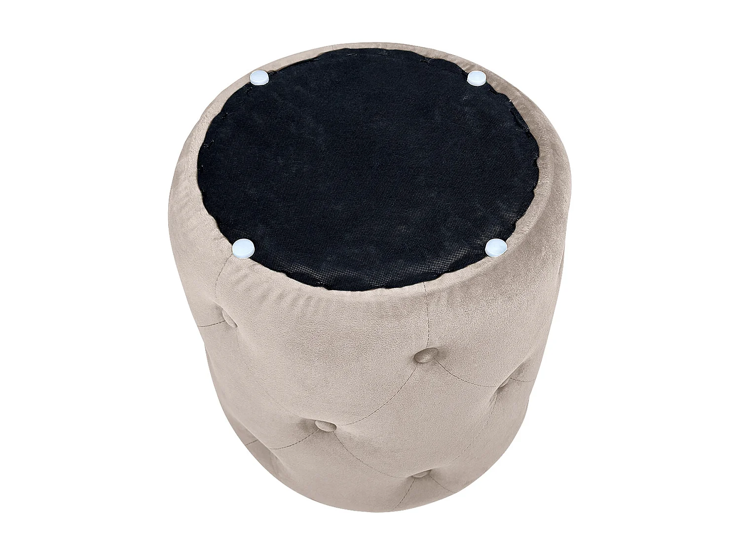 Pouf in velluto capitonné tortora, poggiapiedi mod. Honey