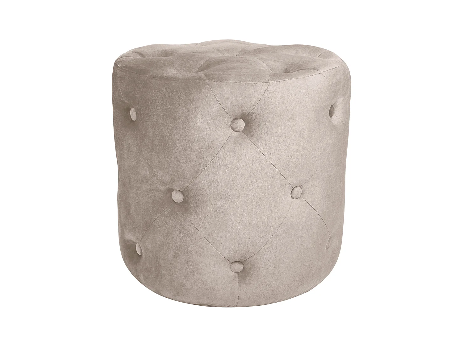 Pouf in velluto capitonné tortora, poggiapiedi mod. Honey