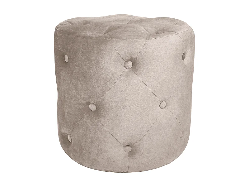 Pouf in velluto capitonné tortora, poggiapiedi mod. Honey