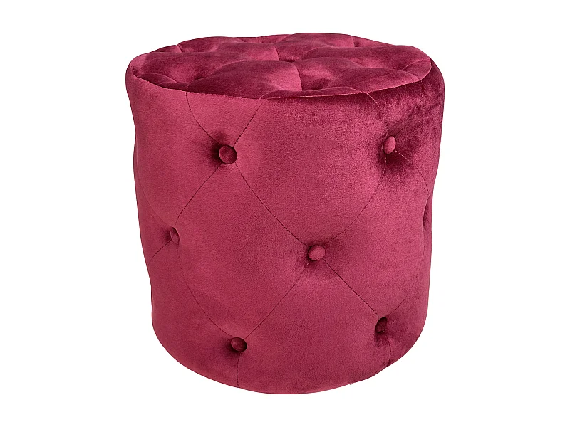 Pouf in velluto capitonné bordeaux, poggiapiedi mod. Honey