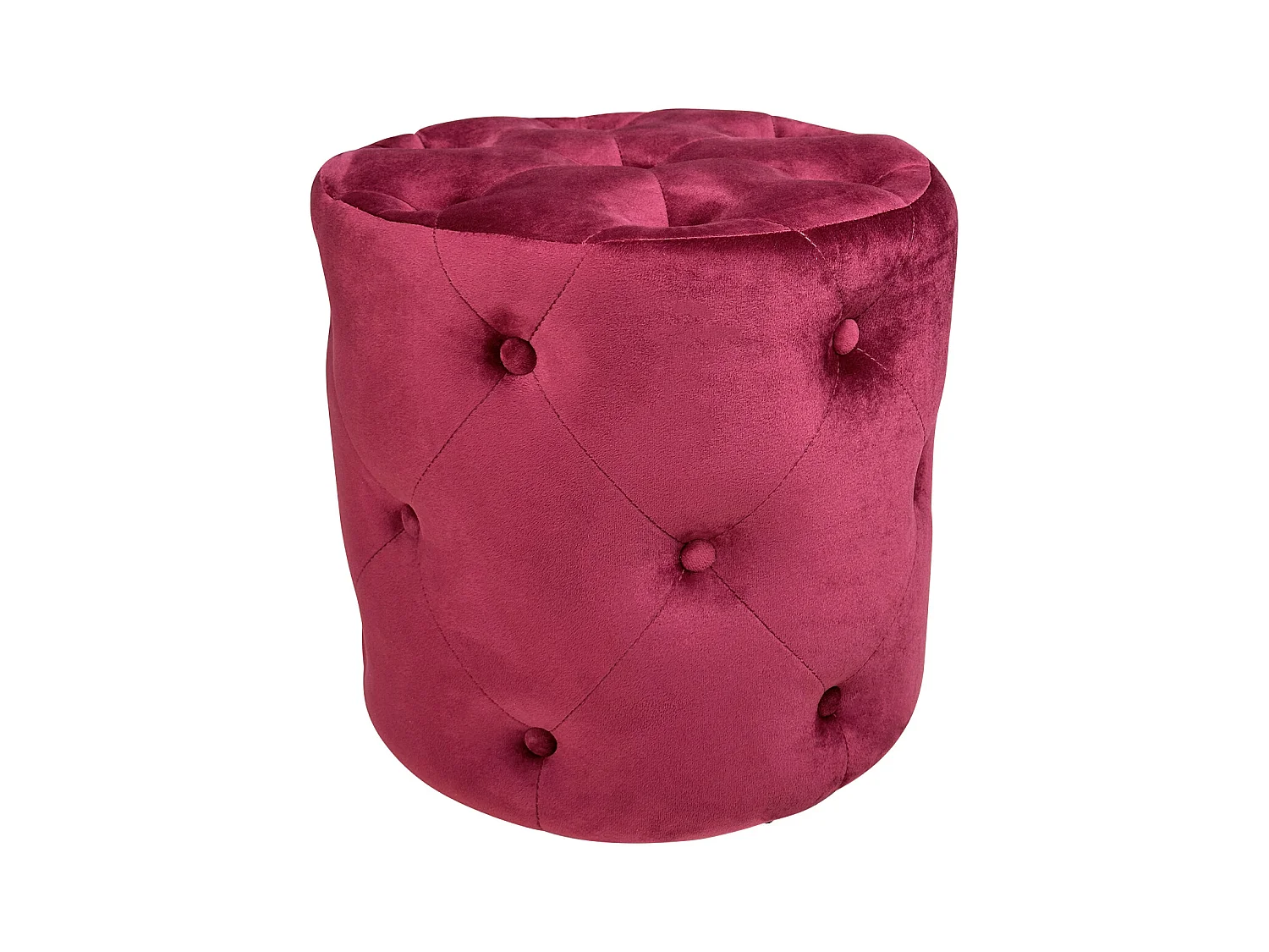 Pouf in velluto capitonné bordeaux, poggiapiedi mod. Honey