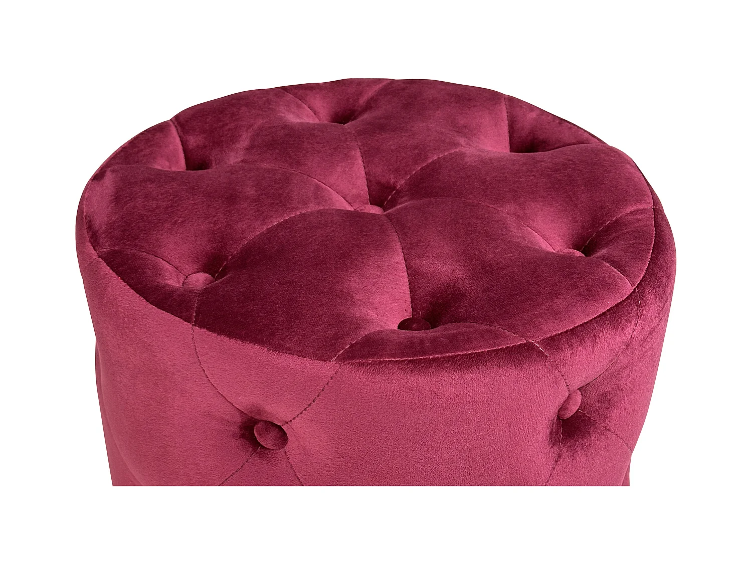 Pouf in velluto capitonné bordeaux, poggiapiedi mod. Honey