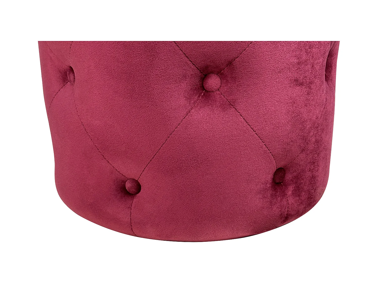 Pouf in velluto capitonné bordeaux, poggiapiedi mod. Honey