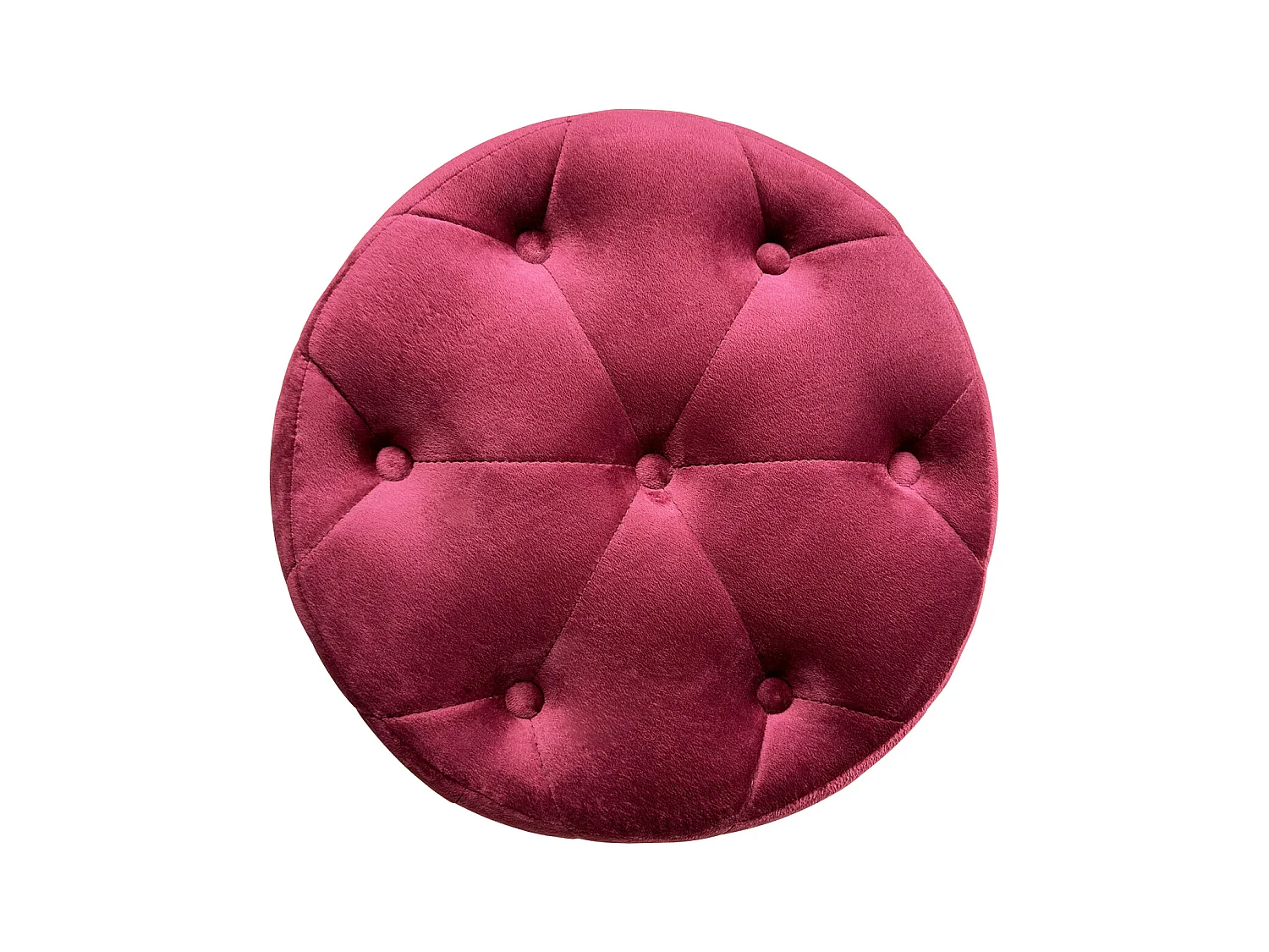 Pouf in velluto capitonné bordeaux, poggiapiedi mod. Honey