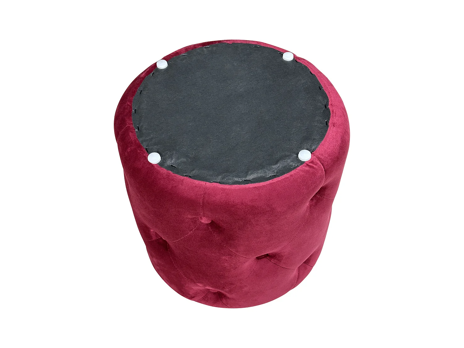 Pouf in velluto capitonné bordeaux, poggiapiedi mod. Honey