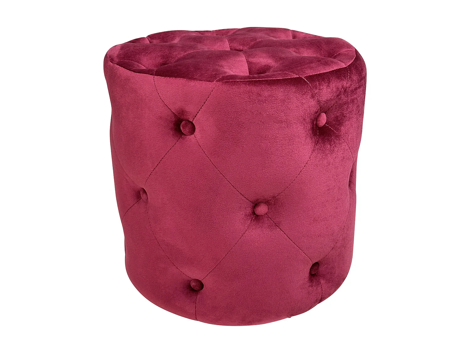 Pouf in velluto capitonné bordeaux, poggiapiedi mod. Honey