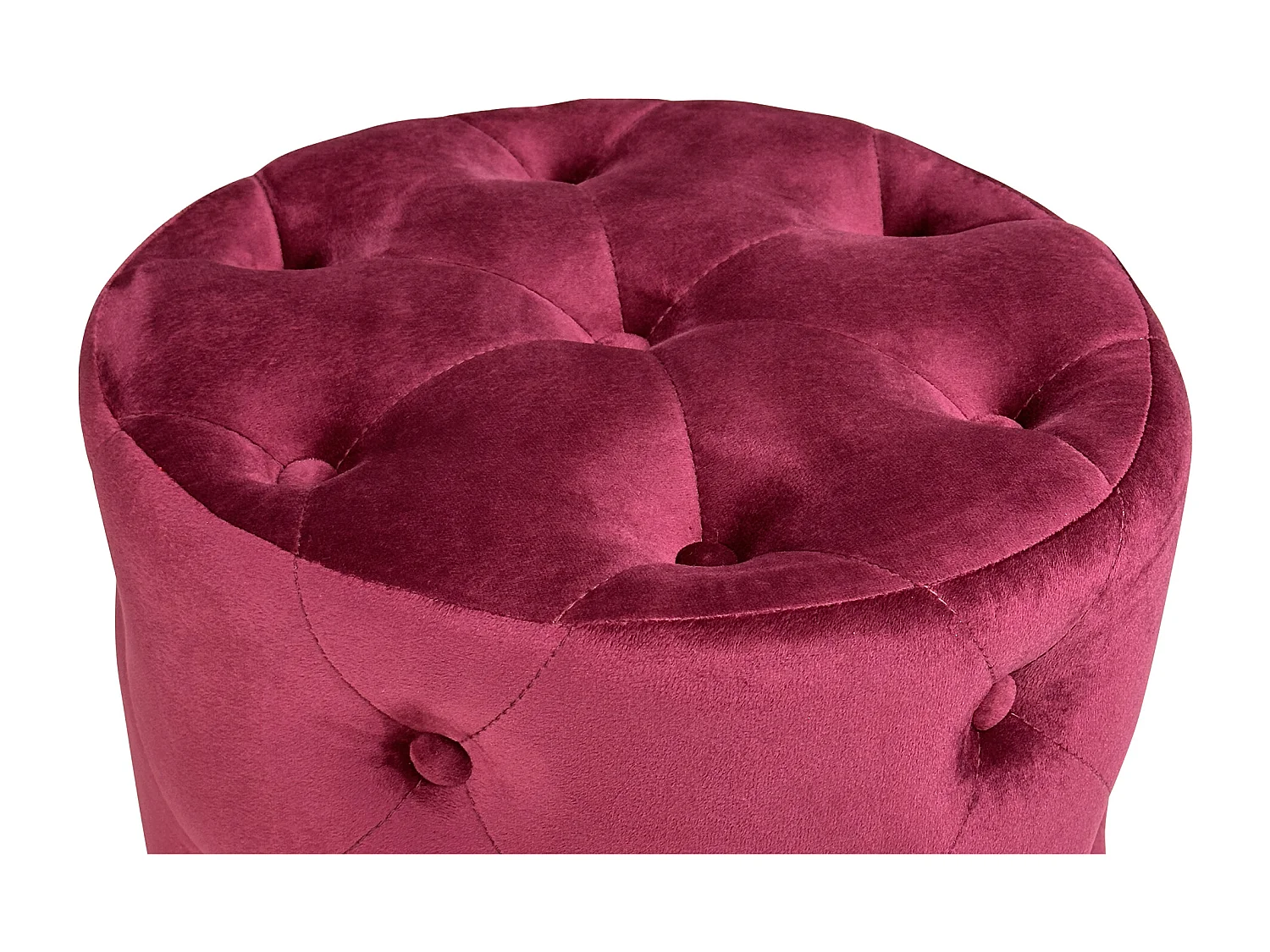 Pouf in velluto capitonné bordeaux, poggiapiedi mod. Honey