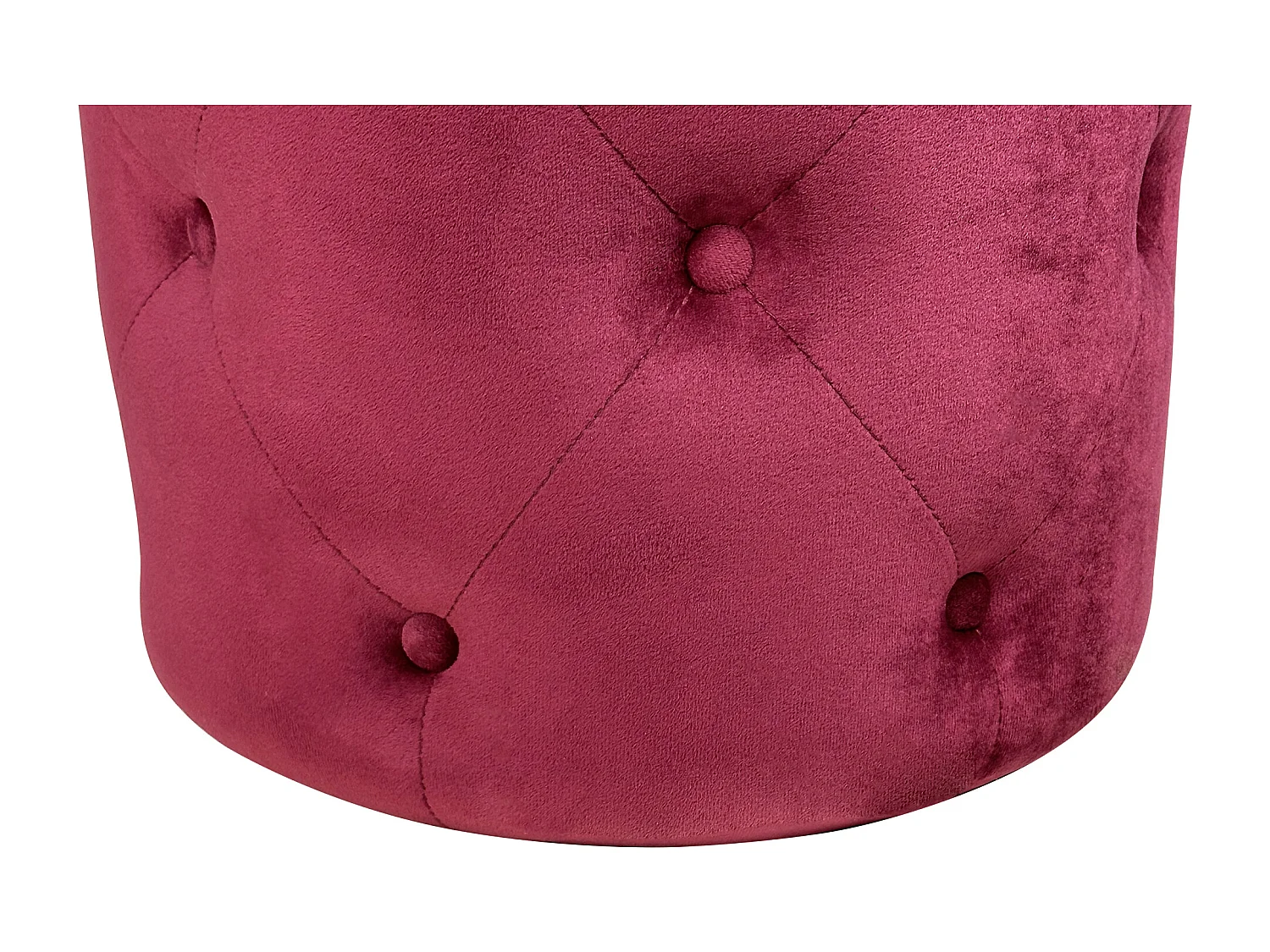 Pouf in velluto capitonné bordeaux, poggiapiedi mod. Honey