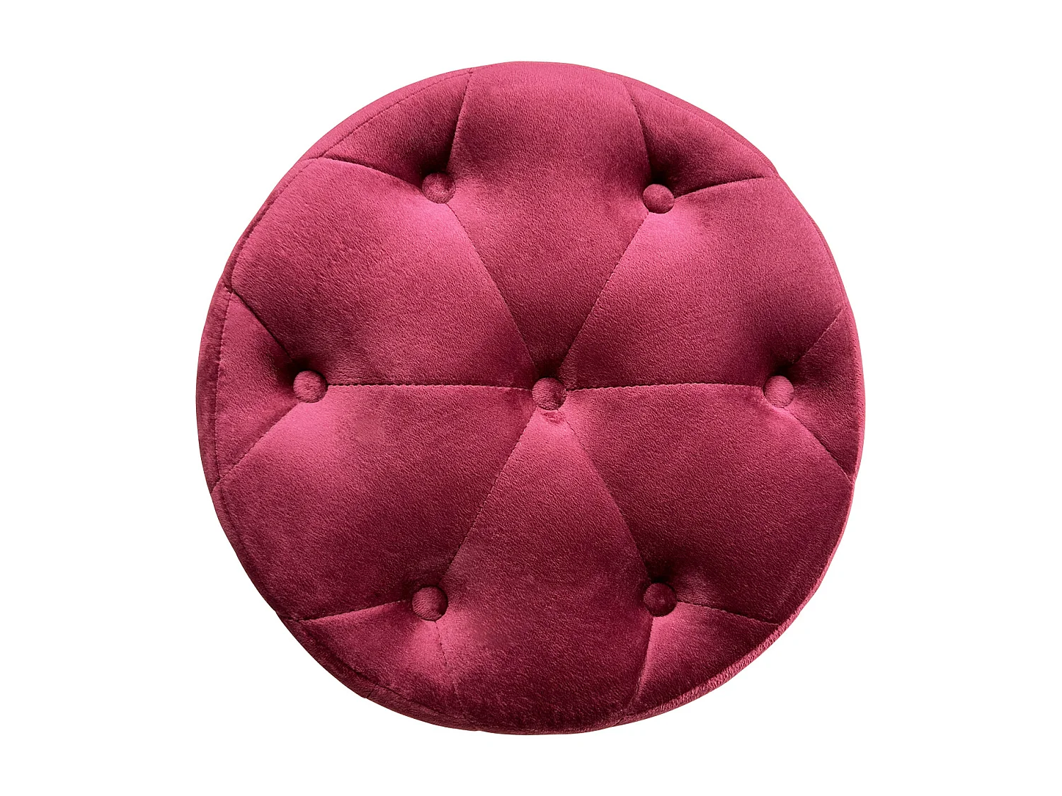 Pouf in velluto capitonné bordeaux, poggiapiedi mod. Honey