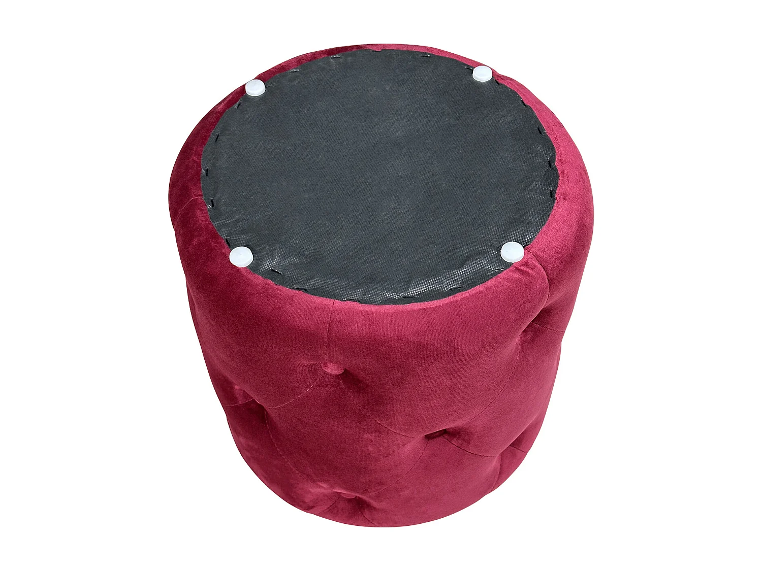 Pouf in velluto capitonné bordeaux, poggiapiedi mod. Honey