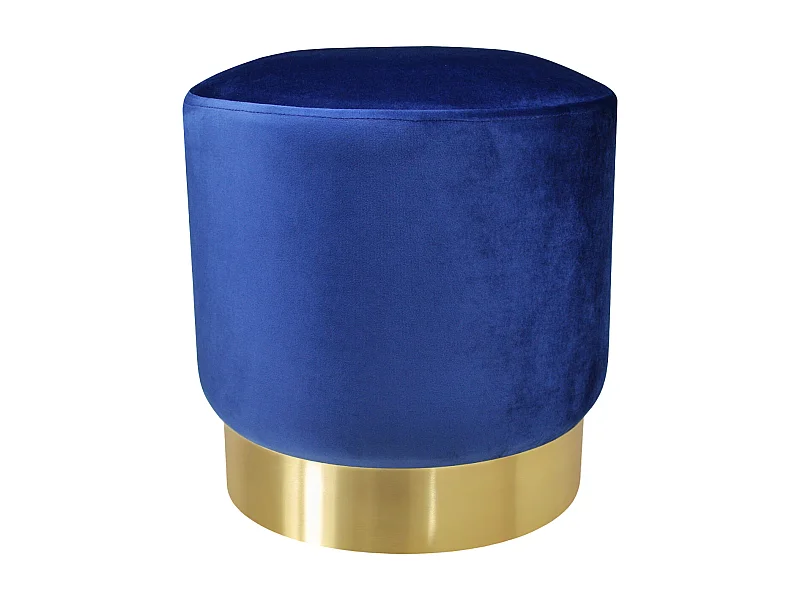 Pouf in velluto blu, poggiapiedi mod. Zivago