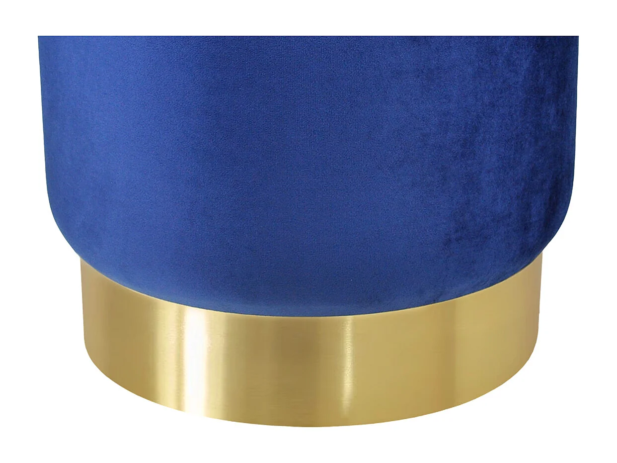 Pouf in velluto blu, poggiapiedi mod. Zivago