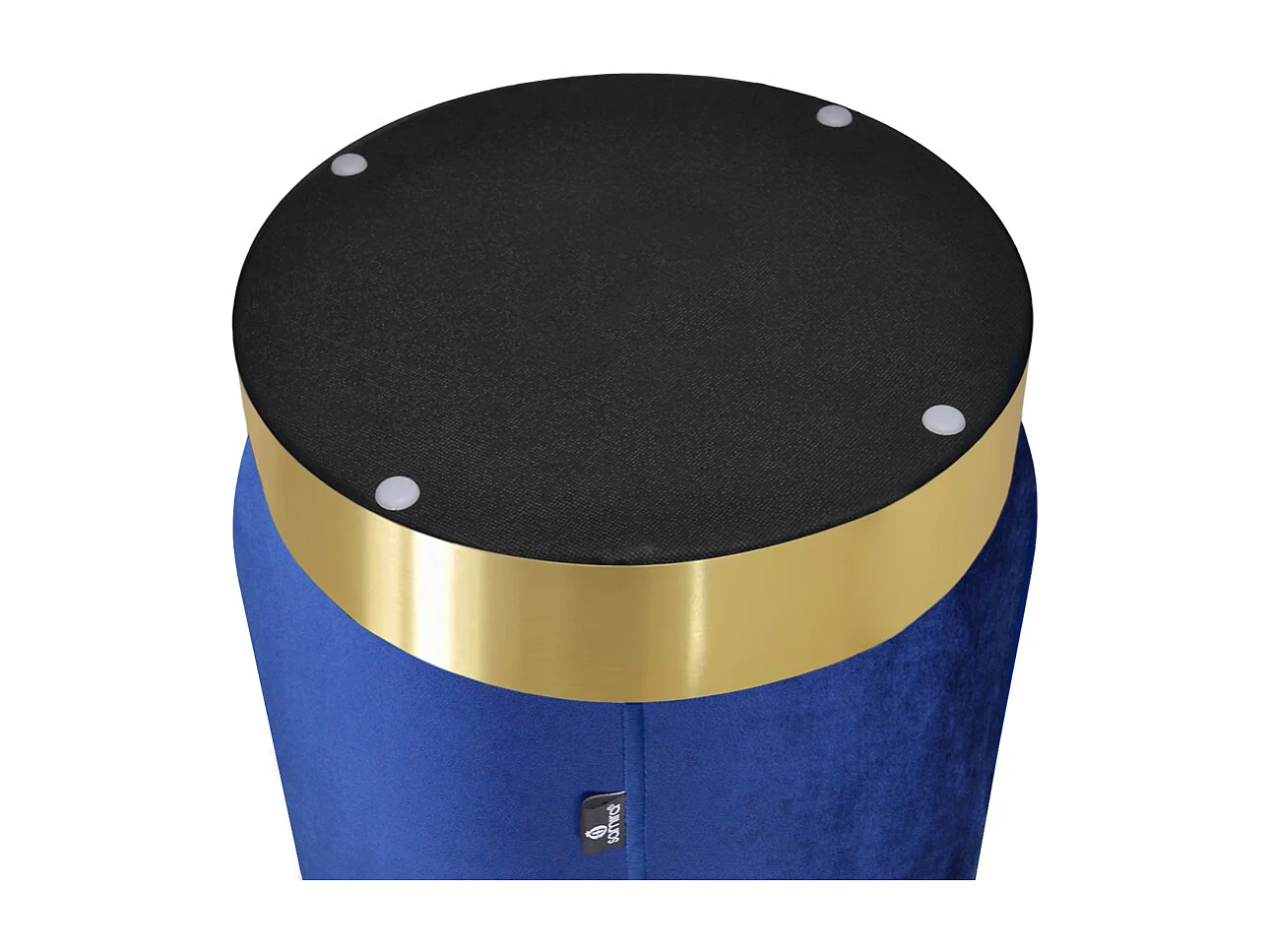 Pouf in velluto blu, poggiapiedi mod. Zivago