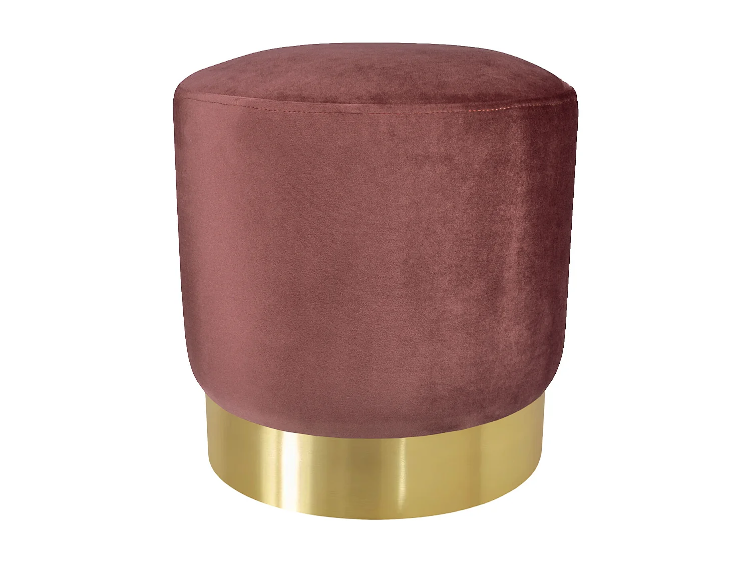 Pouf in velluto rosso mattone, poggiapiedi mod. Zivago