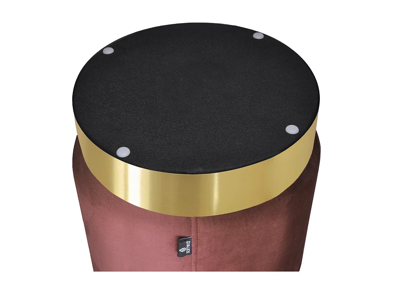 Pouf in velluto rosso mattone, poggiapiedi mod. Zivago