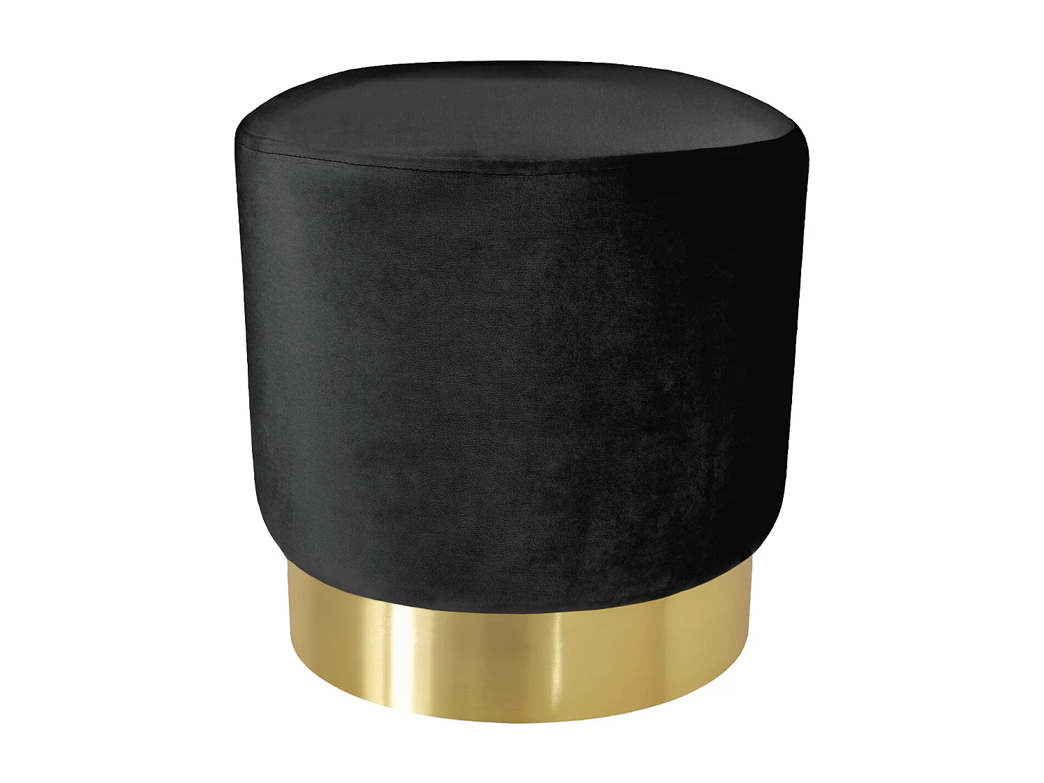 Pouf in velluto nero, poggiapiedi mod. Zivago