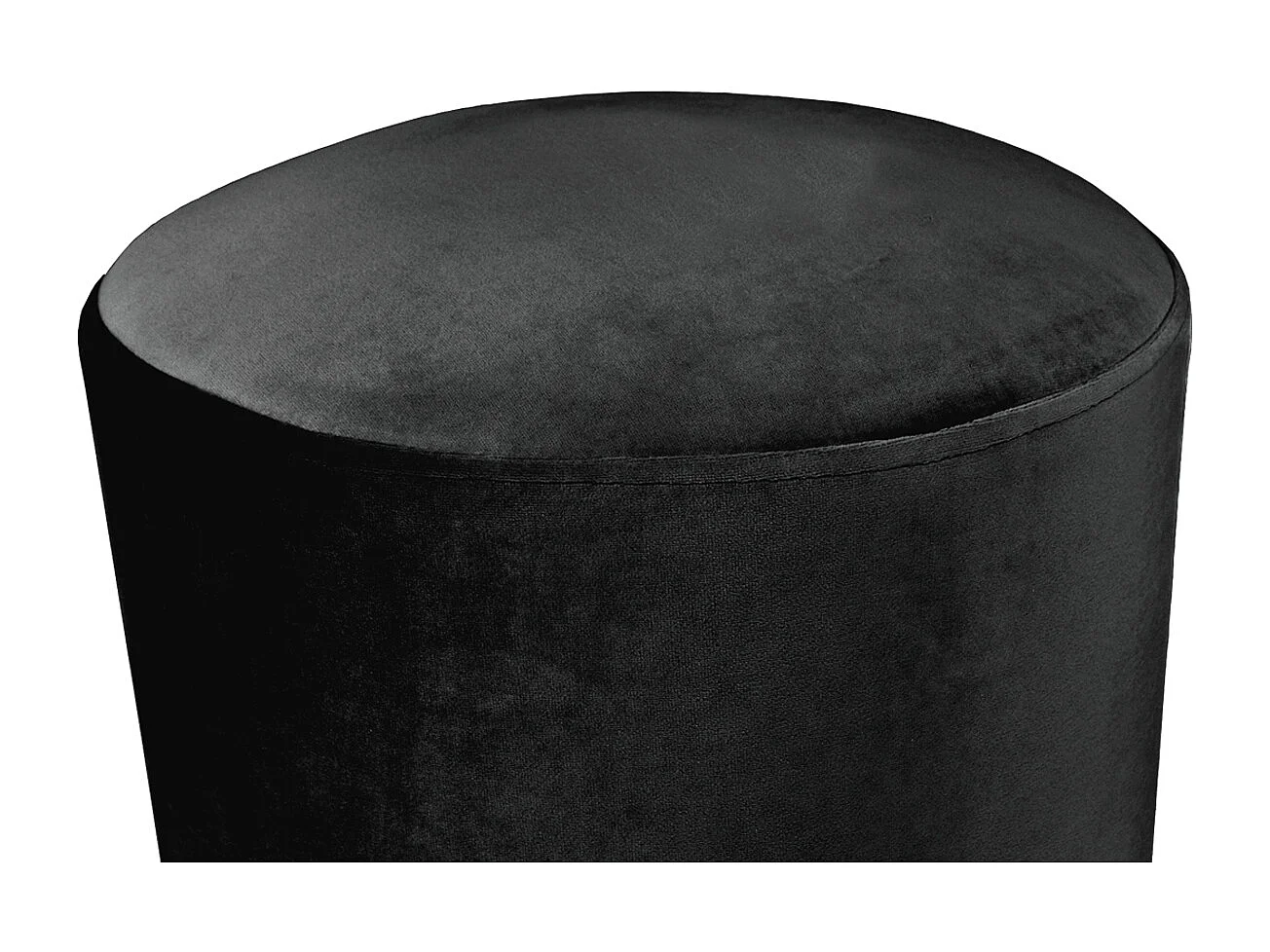 Pouf in velluto nero, poggiapiedi mod. Zivago