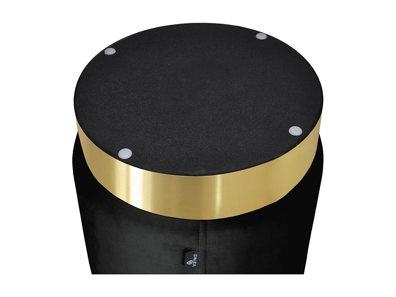 Pouf in velluto nero, poggiapiedi mod. Zivago