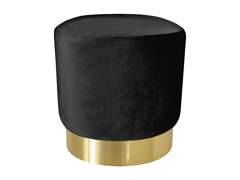 Pouf in velluto nero, poggiapiedi mod. Zivago