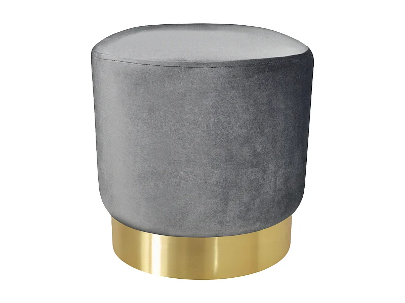 Pouf in velluto grigio, poggiapiedi mod. Zivago