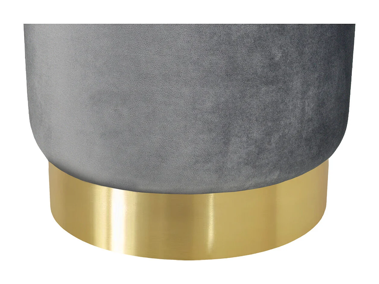 Pouf in velluto grigio, poggiapiedi mod. Zivago