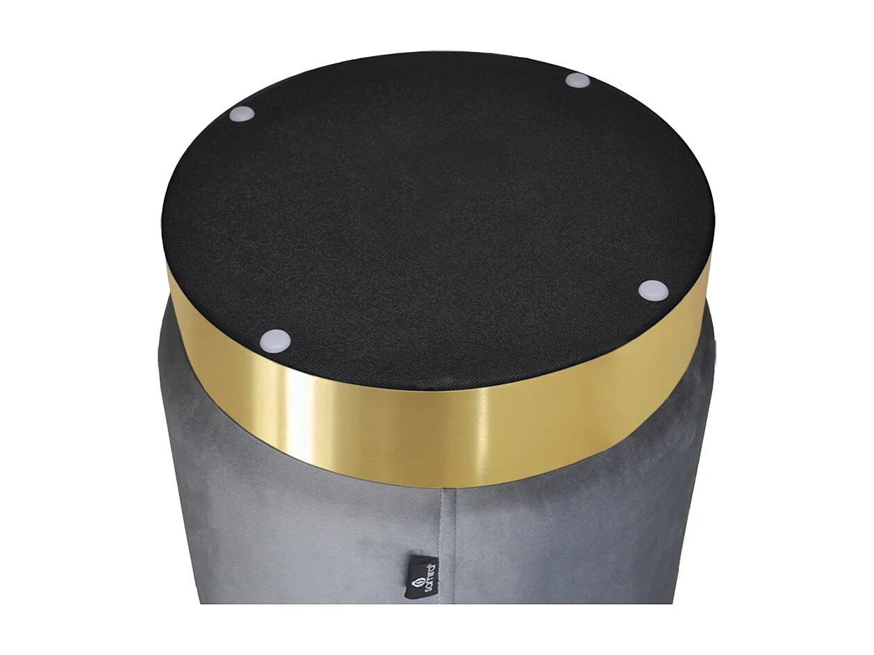 Pouf in velluto grigio, poggiapiedi mod. Zivago