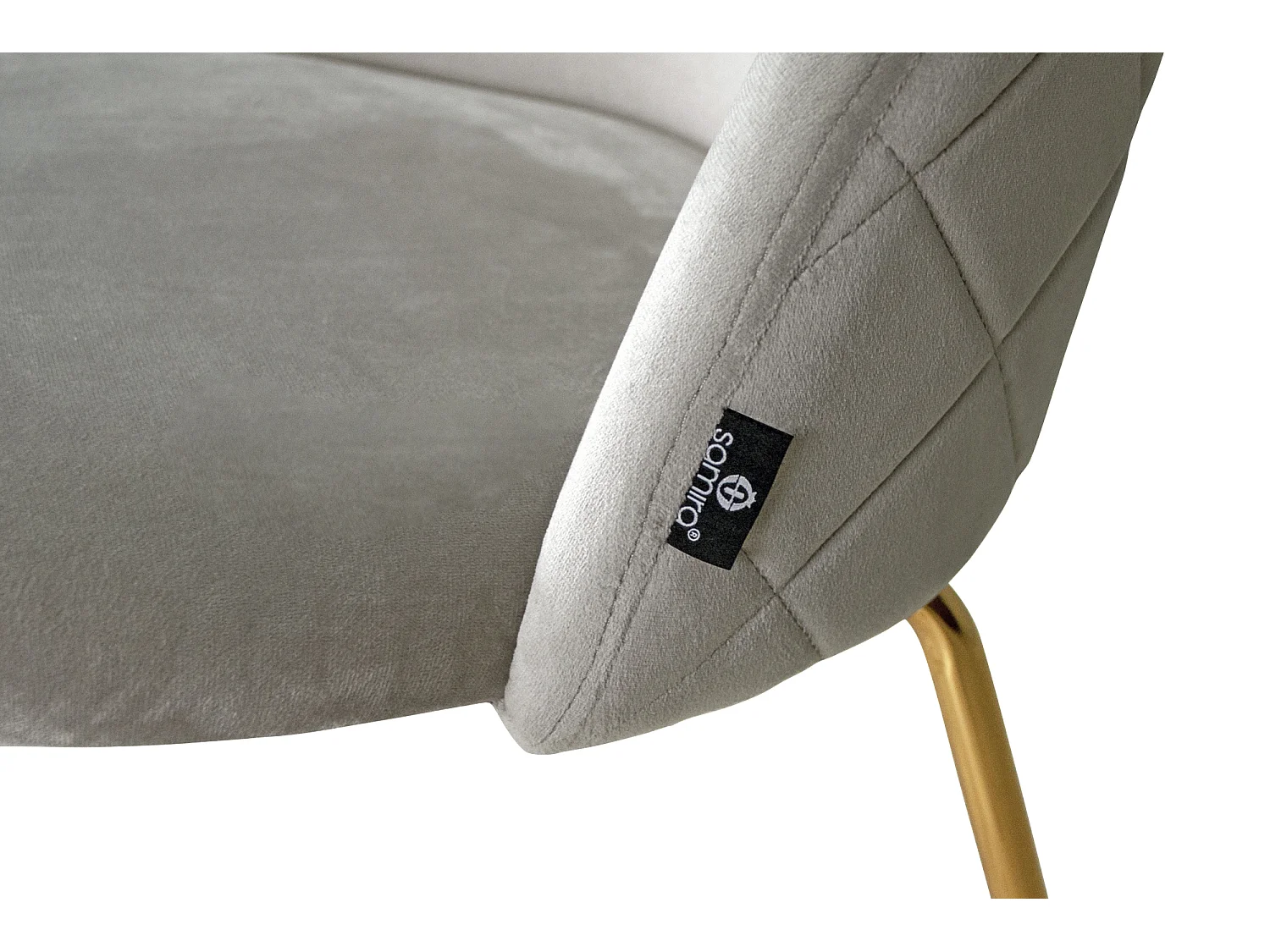 Sgabello cucina imbottito, sgabello alto in velluto tortora mod. Nicole