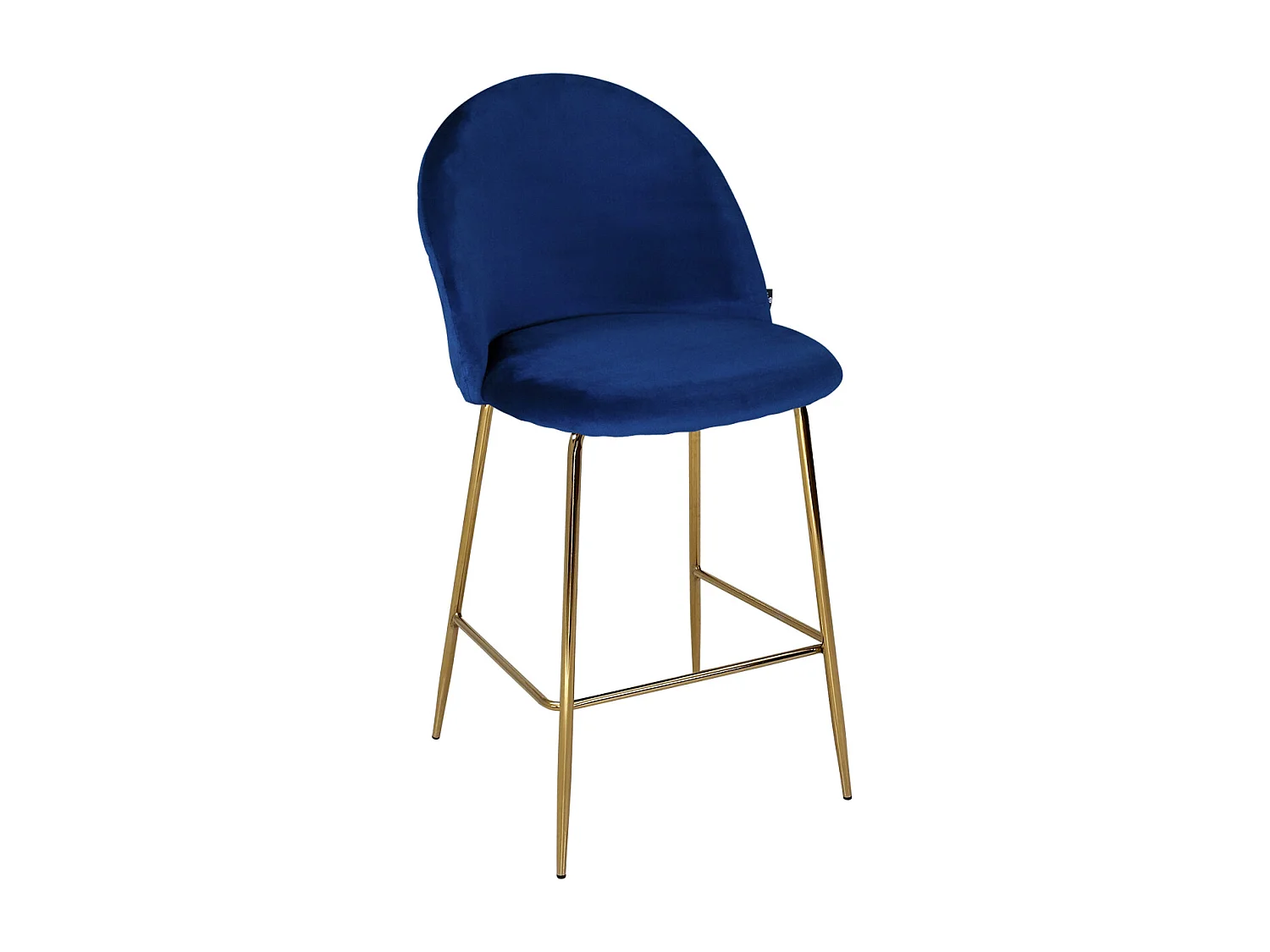 Sgabello cucina imbottito, sgabello alto in velluto blu mod. Nicole