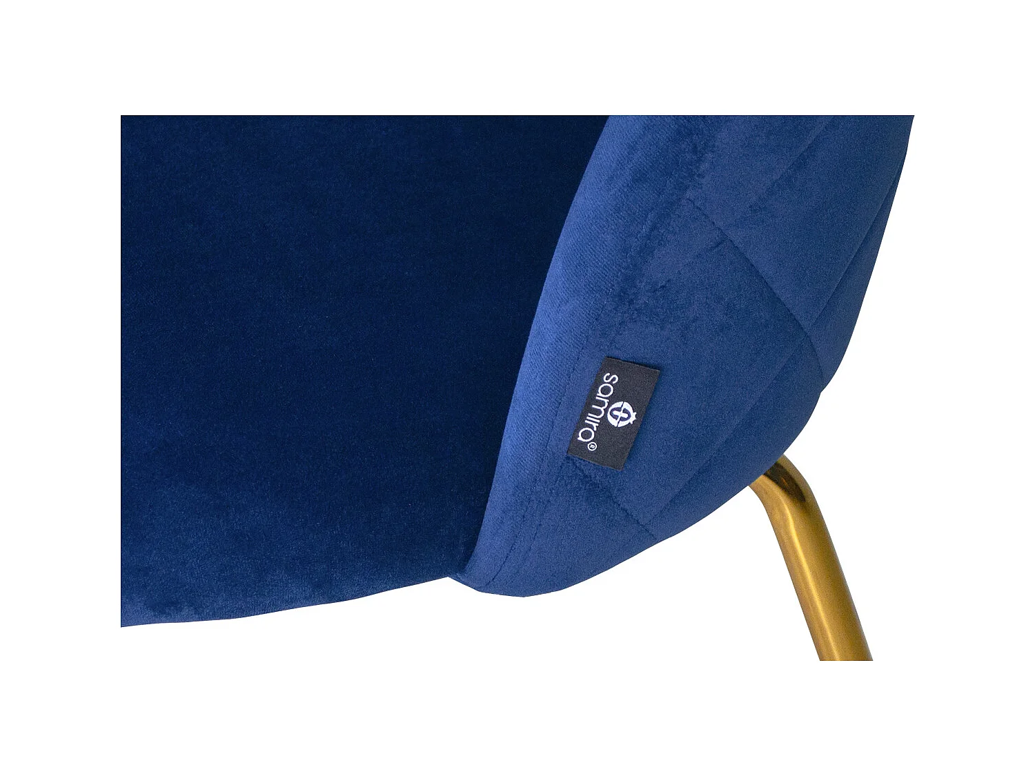 Sgabello cucina imbottito, sgabello alto in velluto blu piede dorato – Nicole