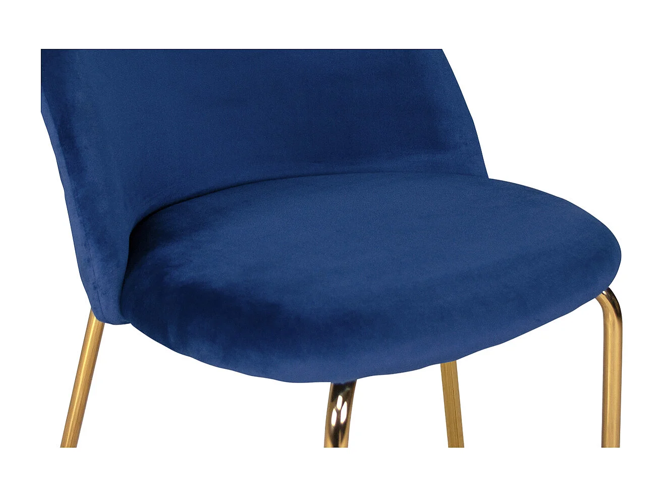 Sgabello cucina imbottito, sgabello alto in velluto blu piede dorato – Nicole