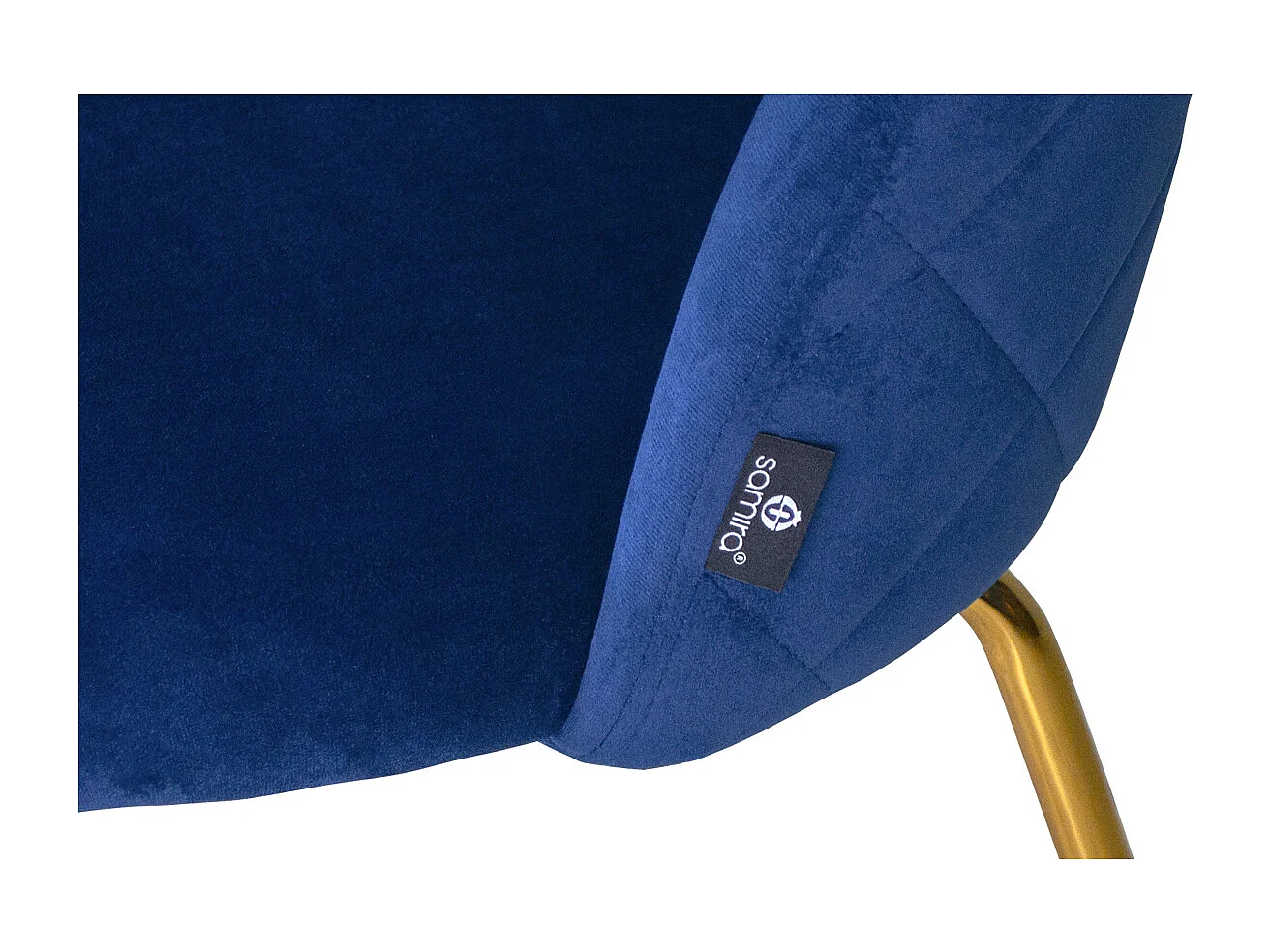 Sgabello cucina imbottito, sgabello alto in velluto blu piede dorato – Nicole