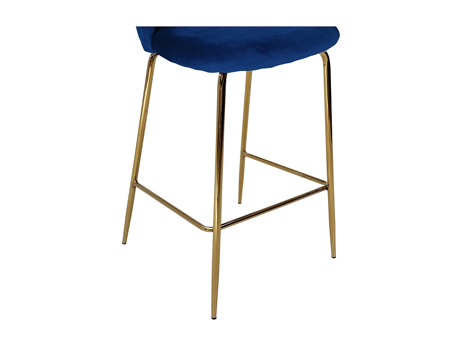 Sgabello cucina imbottito, sgabello alto in velluto blu piede dorato – Nicole