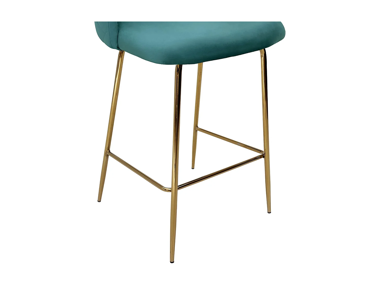 Sgabello cucina imbottito, sgabello alto in velluto verde petrolio mod. Nicole