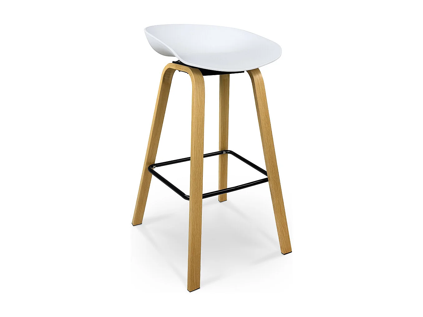 Sgabello da bar seduta in polipropilene bianco, sgabello da cucina mod. Teo