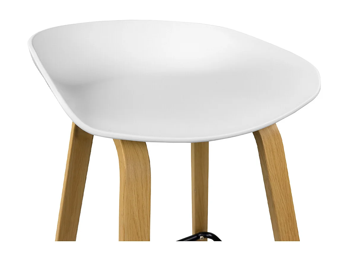 Sgabello da bar seduta in polipropilene bianco, sgabello da cucina mod. Teo