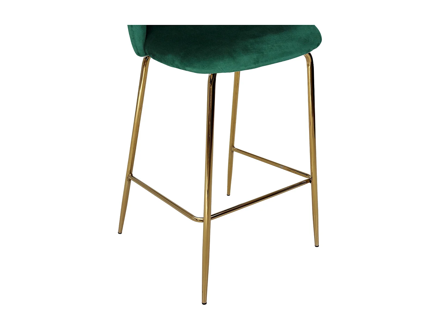 Sgabello cucina imbottito, sgabello alto in velluto verde scuro mod. Nicole