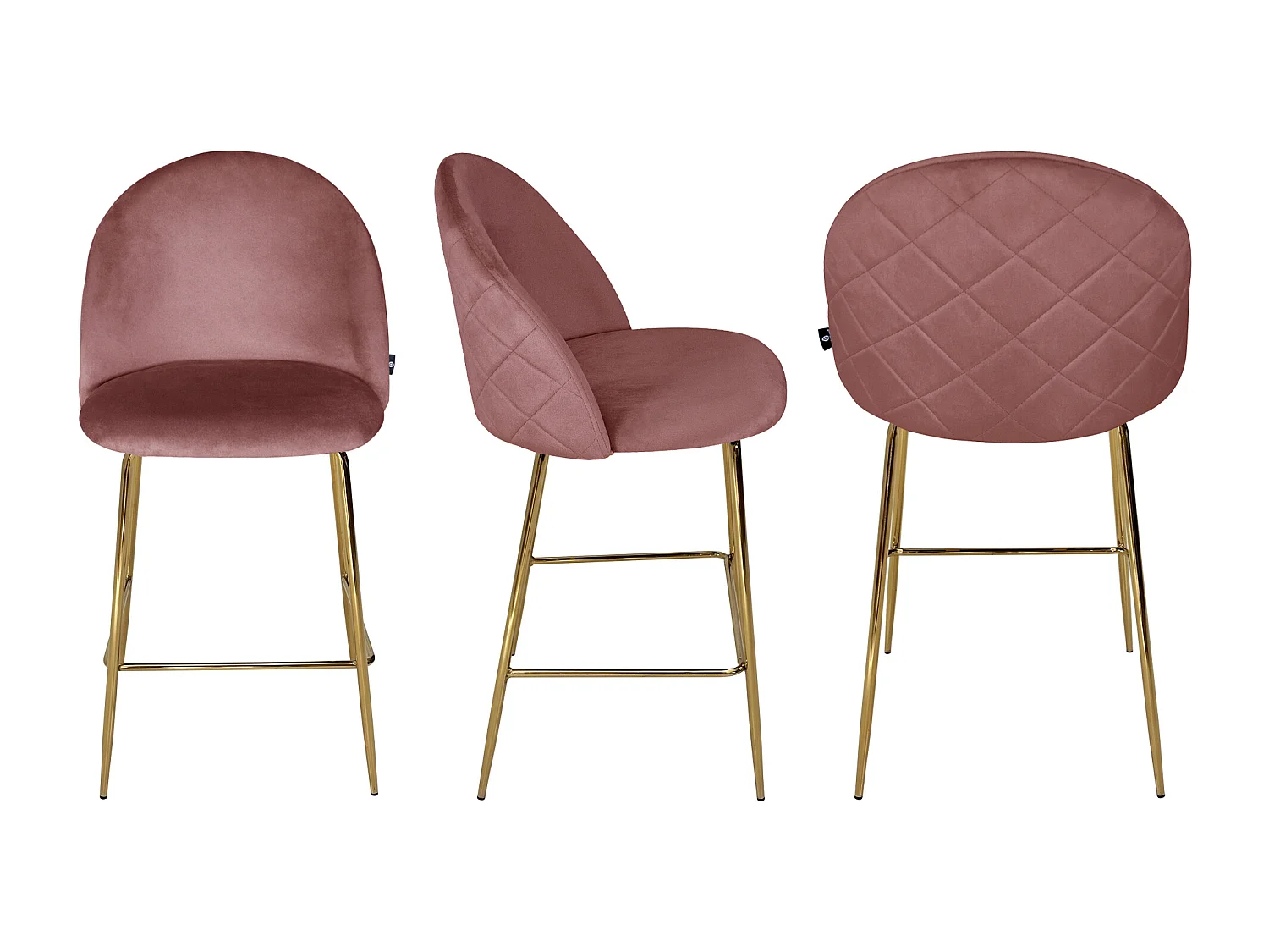 Sgabello cucina imbottito, sgabello alto in velluto rosso mattone mod. Nicole