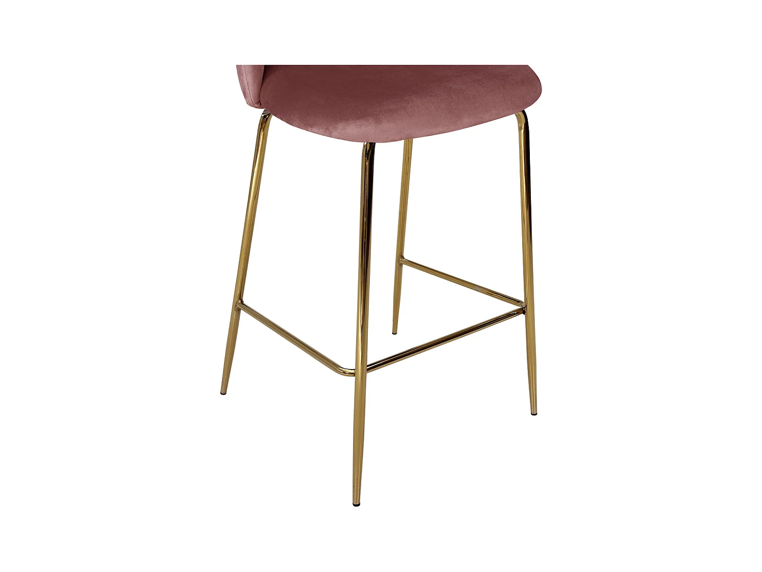 Sgabello cucina imbottito, sgabello alto in velluto rosso mattone mod. Nicole