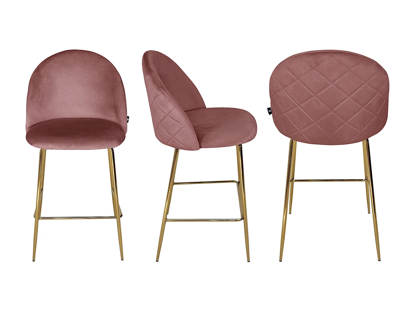 Sgabello cucina imbottito, sgabello alto in velluto rosso mattone mod. Nicole