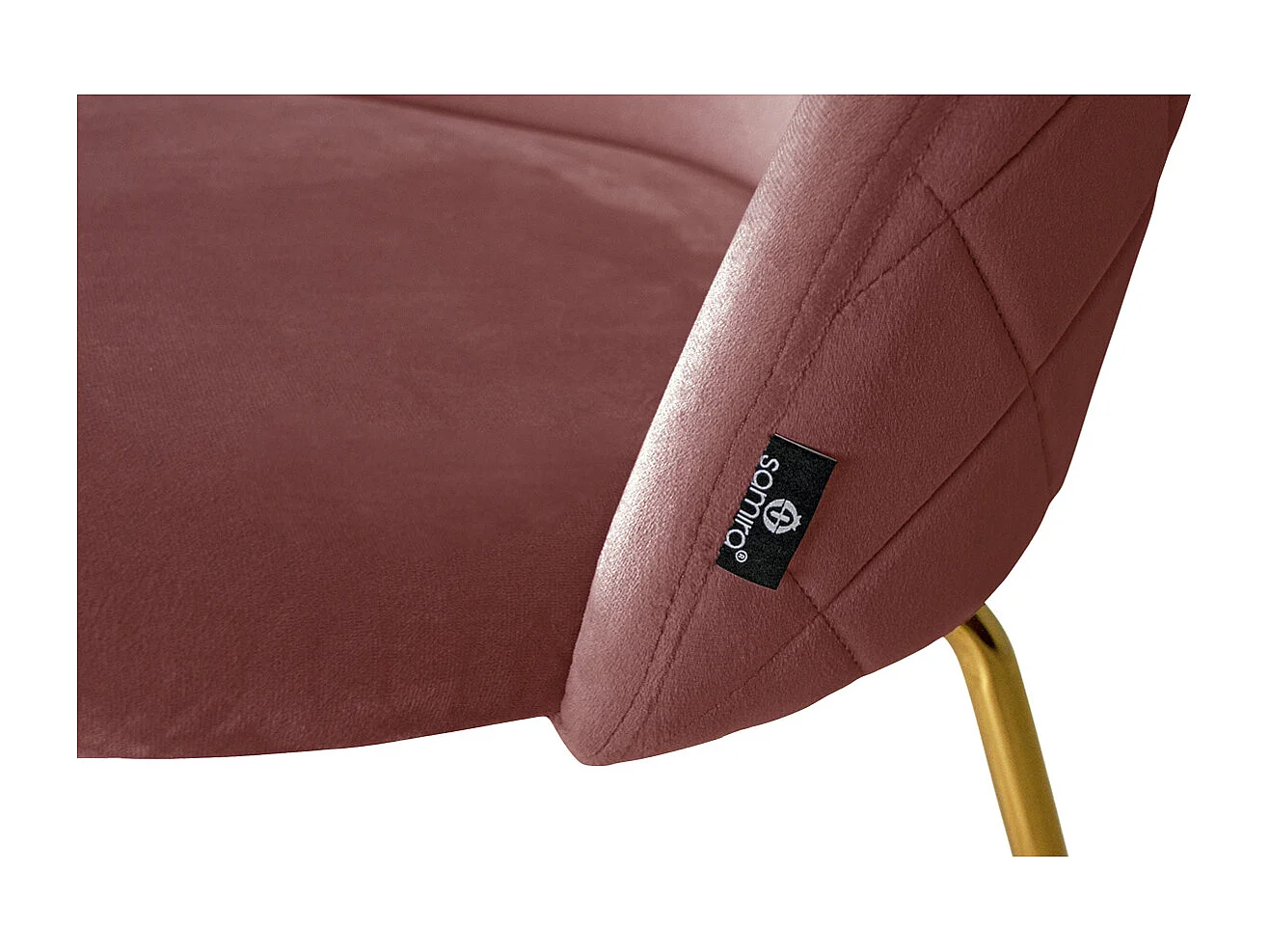 Sgabello cucina imbottito, sgabello alto in velluto rosso mattone mod. Nicole