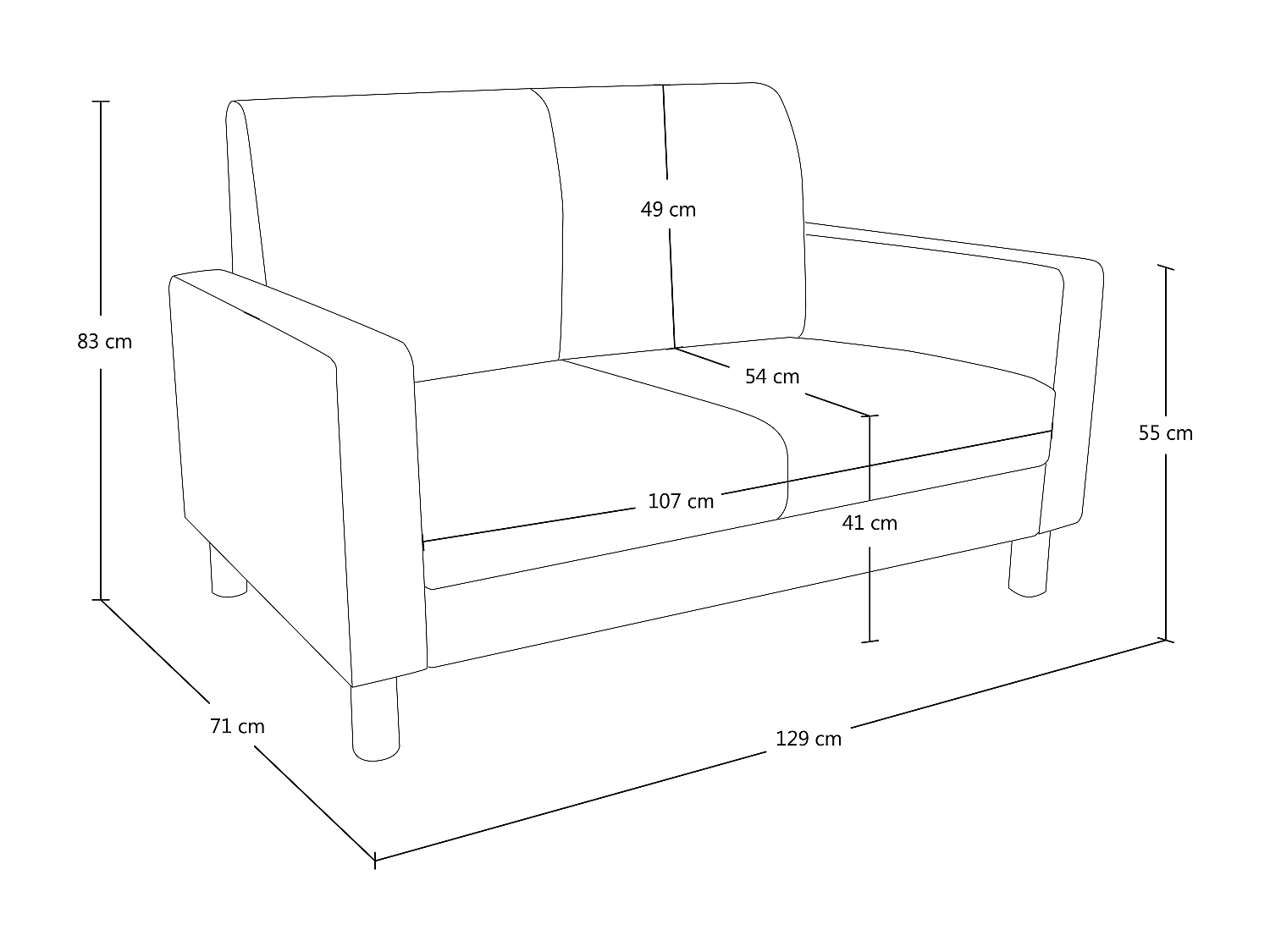 Divano 2 posti in ecopelle rosso mod. Charlie