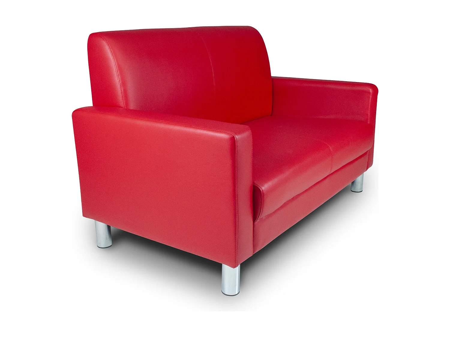 Divano 2 posti in ecopelle rosso mod. Charlie