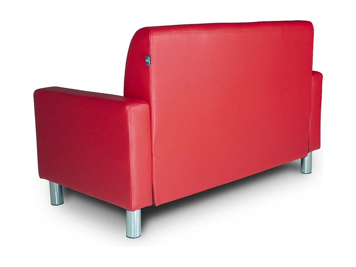 Divano 2 posti in ecopelle rosso mod. Charlie