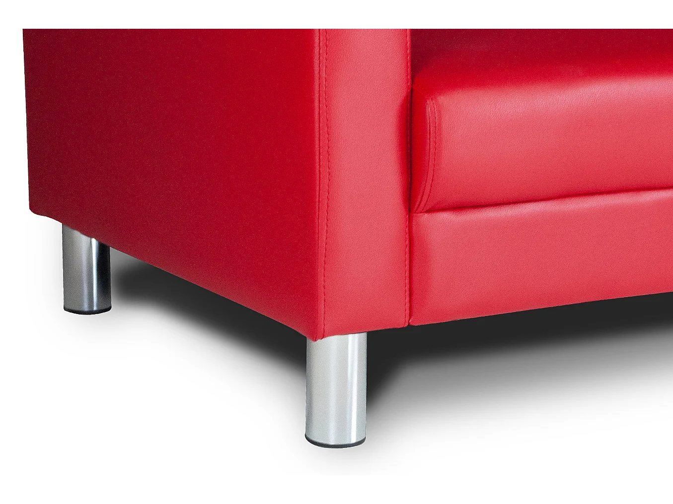 Divano 2 posti in ecopelle rosso mod. Charlie