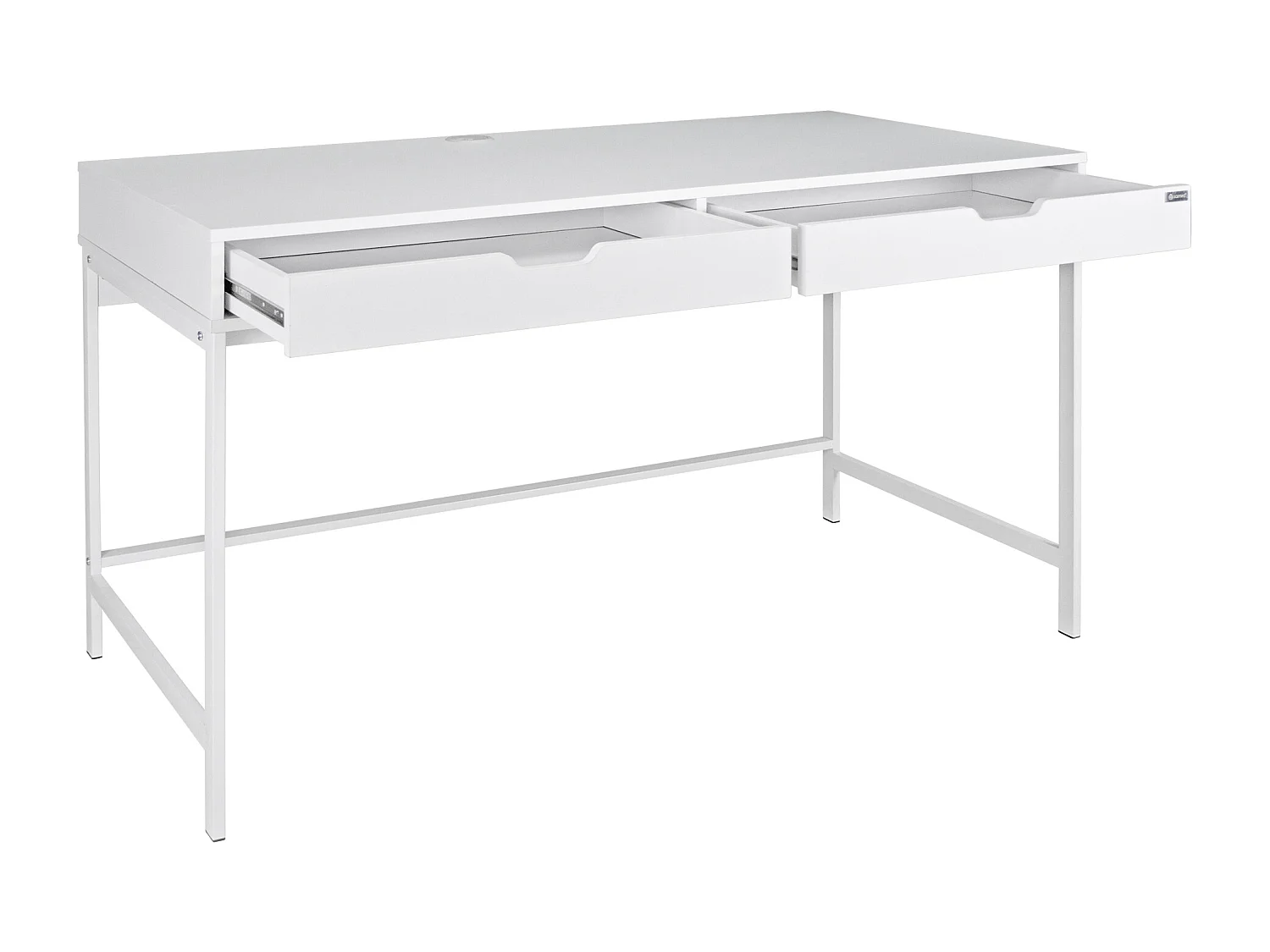 Scrivania per ufficio, scrivania con cassetti colore bianco mod. Diana