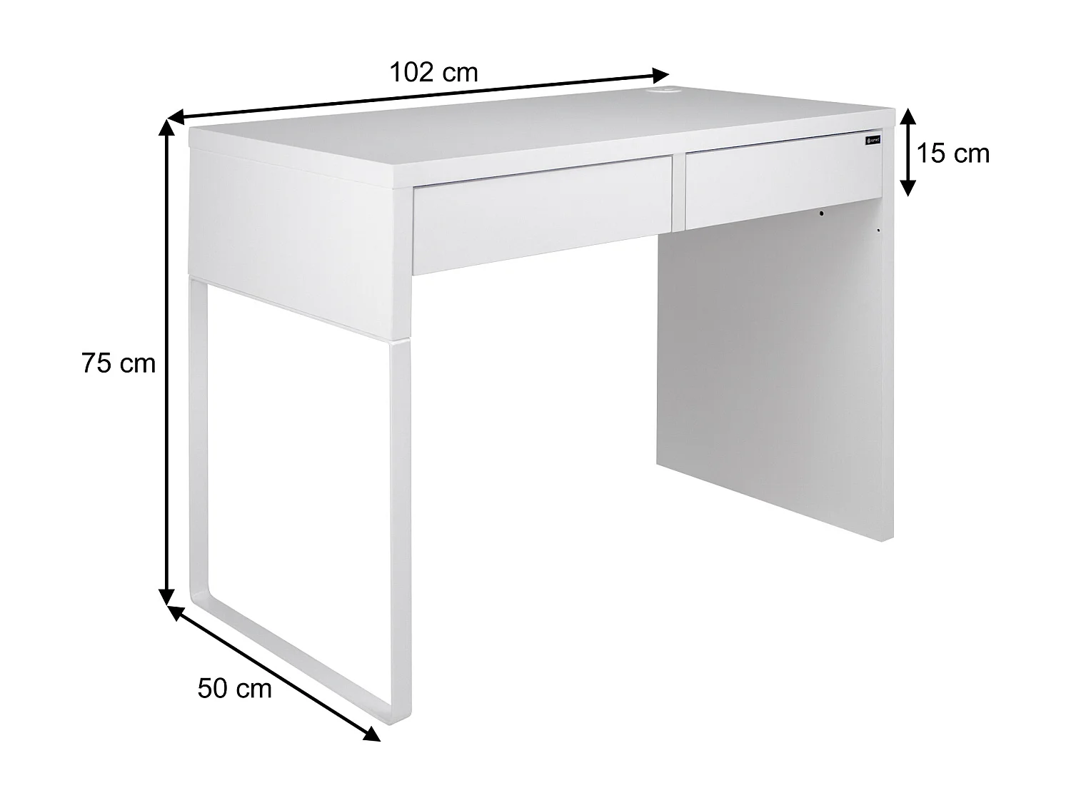 Scrivania per ufficio, scrivania con cassetti colore bianco mod. Iside