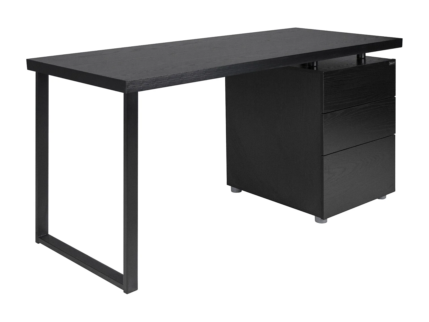 Scrivania per ufficio con cassettiera scrivania per cameretta colore nero mod. Althea