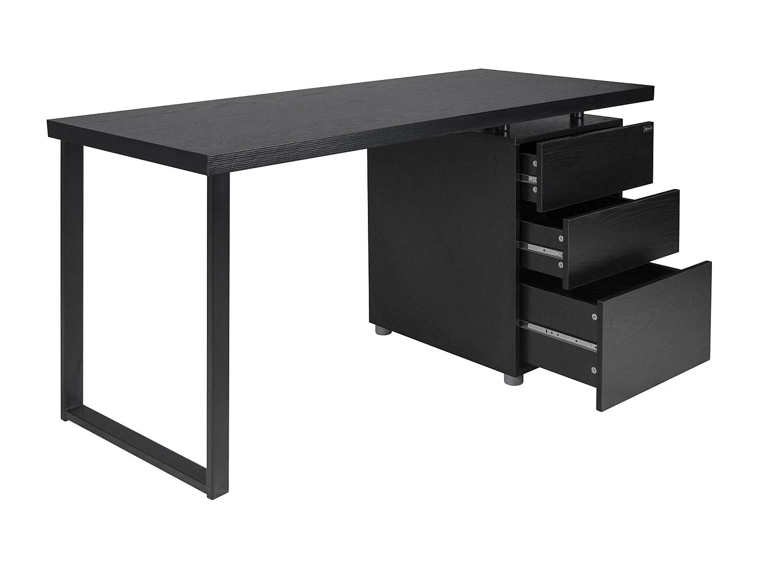 Scrivania per ufficio con cassettiera scrivania per cameretta colore nero mod. Althea