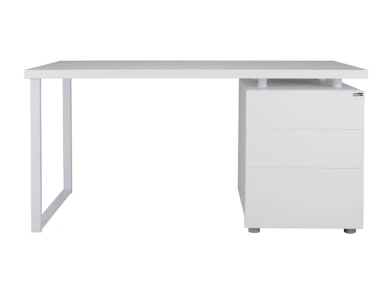 Scrivania per ufficio con cassettiera scrivania per cameretta colore bianco mod. Althea