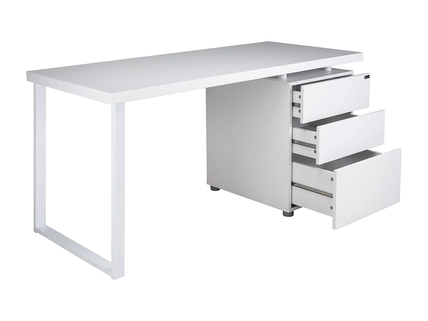 Scrivania per ufficio con cassettiera scrivania per cameretta colore bianco mod. Althea